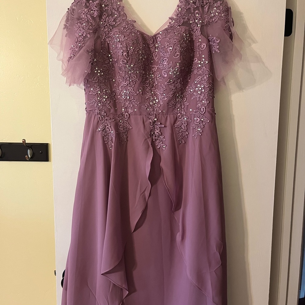 Elegant Purple High Low Formal Dress